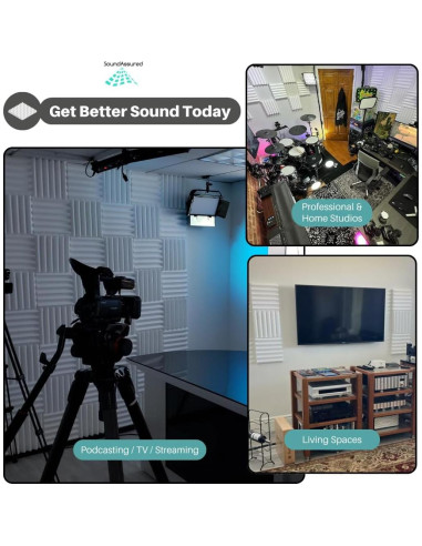 Paneles Acústicos Blancos SoundAssured 30.48x30.48 cm - 2 Piezas