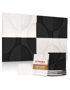 Paneles Acústicos Dollar Boss 8 Piezas 30.5x30.5cm Negro Beige