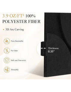 Paneles Acústicos Dollar Boss 8 Piezas 30.5x30.5cm Negro Beige 2