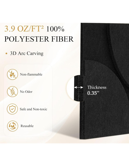 Paneles Acústicos Dollar Boss 8 Piezas 30.5x30.5cm Negro Beige