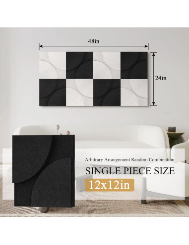 Paneles Acústicos Dollar Boss 8 Piezas 30.5x30.5cm Negro Beige