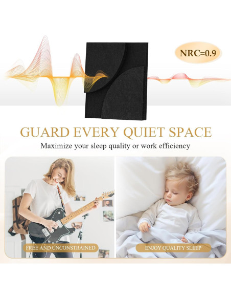 Paneles Acústicos Dollar Boss 8 Piezas 30.5x30.5cm Negro Beige