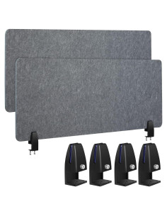 Panel Divisor Acústico Wesiti 2 Pcs 120x40 cm Gris