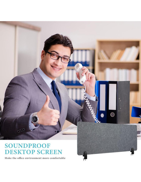 Panel Divisor Acústico Wesiti 2 Pcs 120x40 cm Gris