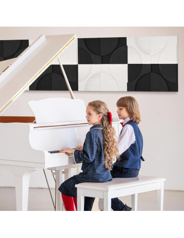 Paneles Acústicos Dollar Boss 8 Piezas 30.5x30.5cm Negro Beige