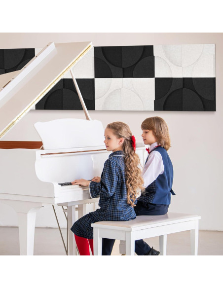 Paneles Acústicos Dollar Boss 8 Piezas 30.5x30.5cm Negro Beige