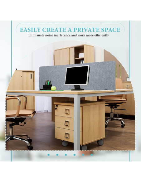 Panel Divisor Acústico Wesiti 2 Pcs 120x40 cm Gris