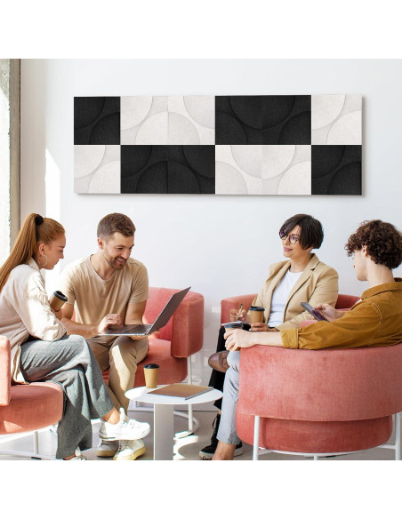 Paneles Acústicos Dollar Boss 8 Piezas 30.5x30.5cm Negro Beige