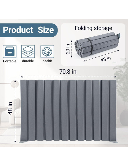Panel Divisor Acústico Plegable AmazingSpark 121.92x182.88cm Azul