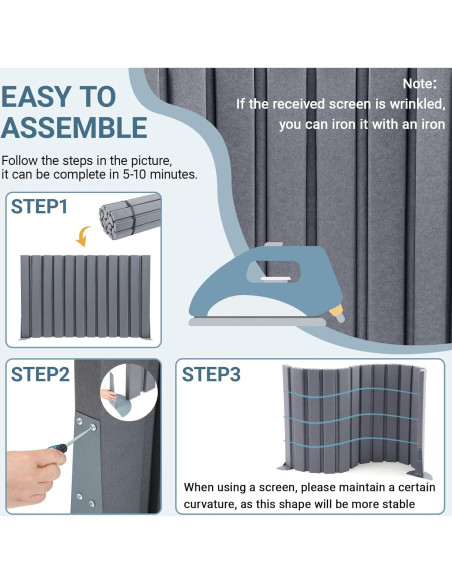 Panel Divisor Acústico Plegable AmazingSpark 121.92x182.88cm Azul