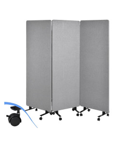 Divisor de habitación acústico Genérico 3 paneles 193cm gris claro