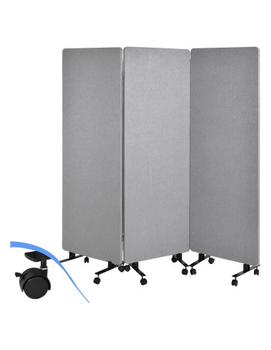 Divisor de habitación acústico Genérico 3 paneles 193cm gris claro