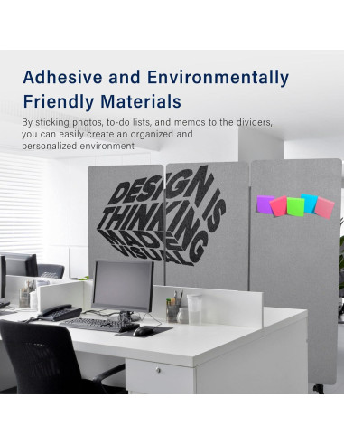 Divisor de habitación acústico Genérico 3 paneles 193cm gris claro