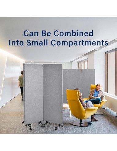 Divisor de habitación acústico Genérico 3 paneles 193cm gris claro