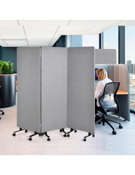 Divisor de habitación acústico Genérico 3 paneles 193cm gris claro