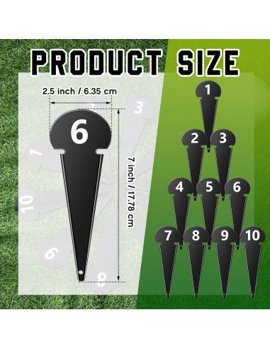 10 Marcadores de Lanzamiento de Disco Gemscream TIY1837 Metal 17.78x6.35cm