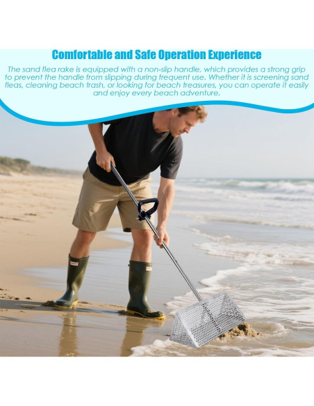 Rastrillo de Cangrejo de Arena AshKiz 40.64 cm Acero Inoxidable