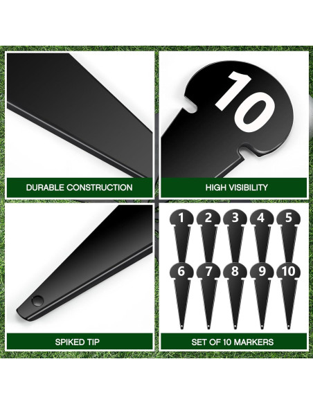 10 Marcadores de Lanzamiento de Disco Gemscream TIY1837 Metal 17.78x6.35cm