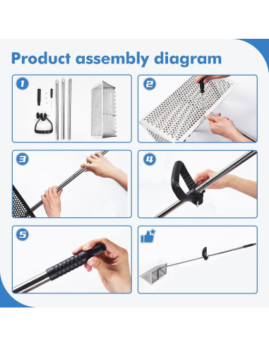Rastrillo de Cangrejo de Arena AshKiz 40.64 cm Acero Inoxidable
