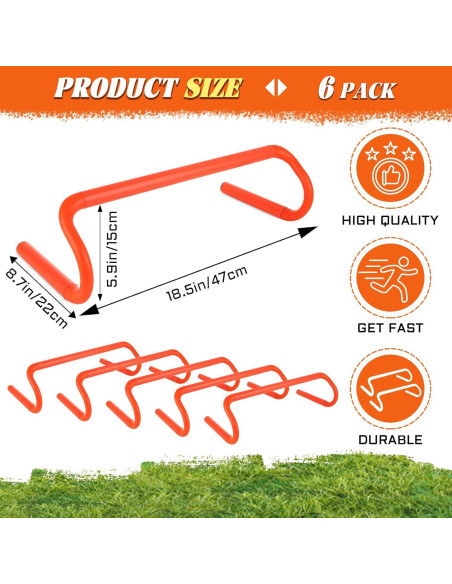 Paquete de 6 Vallas de Entrenamiento de Agilidad WOPPLXY 15.24 cm