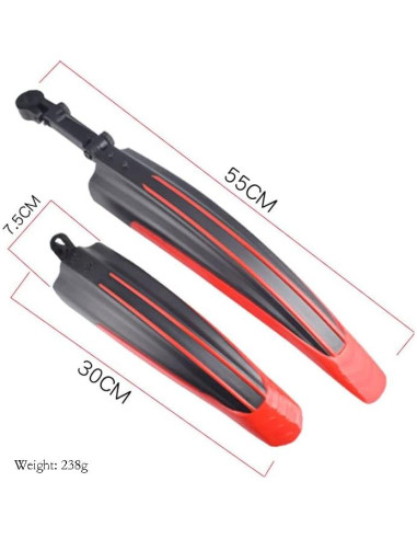 Guardabarros Ajustable para Bicicleta WIROJ Todo Negro