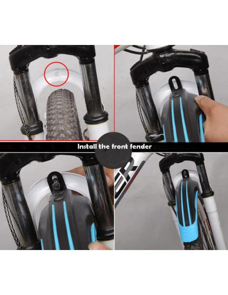 Guardabarros Ajustable para Bicicleta WIROJ Todo Negro