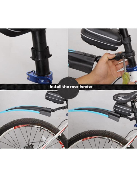 Guardabarros Ajustable para Bicicleta WIROJ Todo Negro