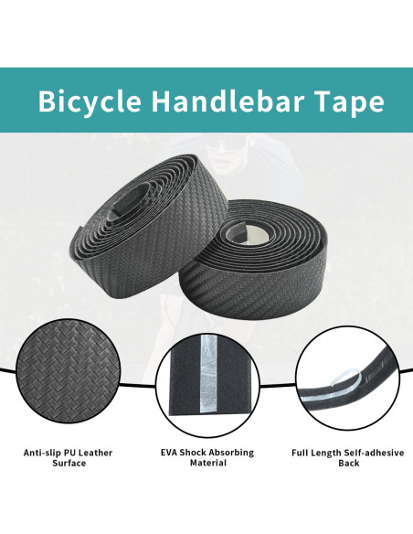 Cinta de Manillar de Bicicleta ZoiNavyer Patrón Carbono 2 Rollos