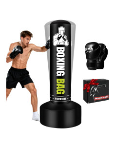 Saco de Boxeo de Pie YORWHIN 70" con Guantes para Adultos