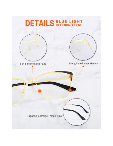 Gafas Anti Luz Azul ROWCHIC Estilo Gato Marco Claro