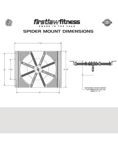 Soporte Spider Firstlaw Fitness para bolsa pesada 63.5 kg