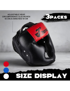 Casco de Boxeo Jenaai Ajustable Acolchado 3 Pcs Unisex 2