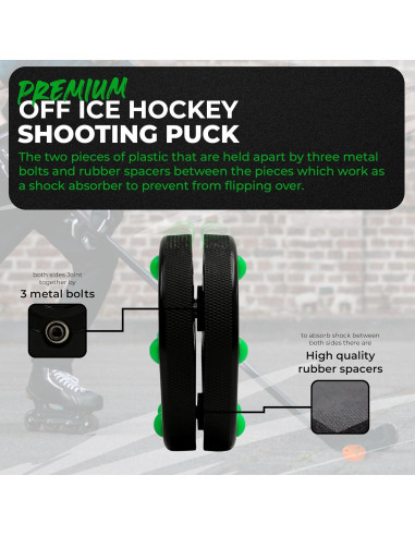 Cubo de 15 Pucks de Hockey Green Biscuit - Negro