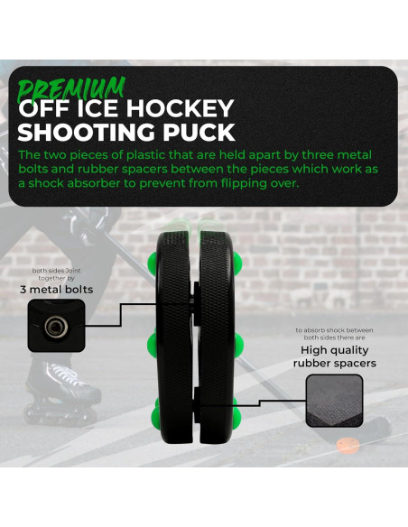 Cubo de 15 Pucks de Hockey Green Biscuit - Negro