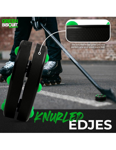 Cubo de 15 Pucks de Hockey Green Biscuit - Negro