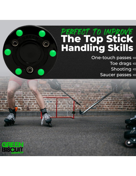 Cubo de 15 Pucks de Hockey Green Biscuit - Negro