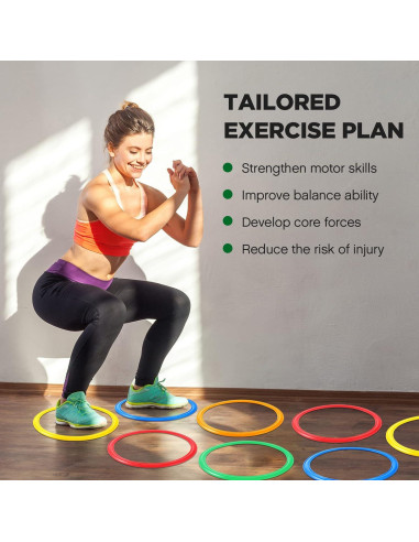 Anillos de Agilidad Deekin 80 Pcs Entrenamiento 38 cm Multicolor
