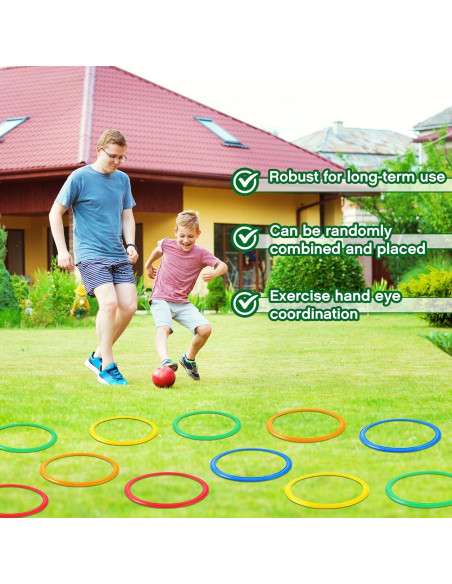 Anillos de Agilidad Deekin 80 Pcs Entrenamiento 38 cm Multicolor