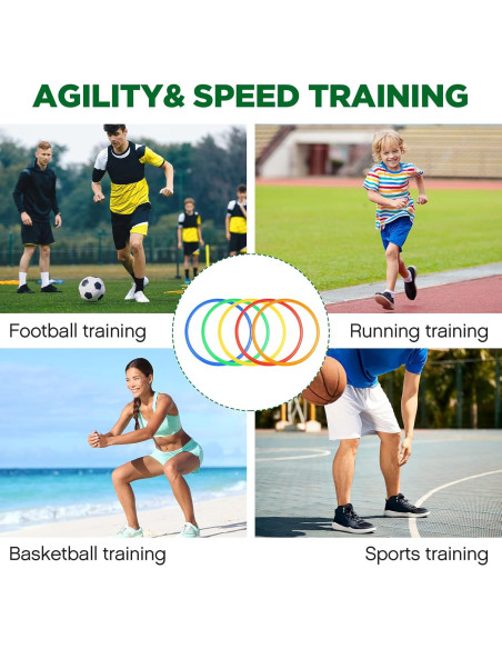 Anillos de Agilidad Deekin 80 Pcs Entrenamiento 38 cm Multicolor