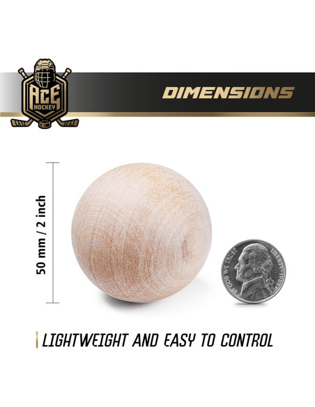 Bolas de Manejo de Stick ACE HOCKEY - Paquete de 5 de 7.62 cm