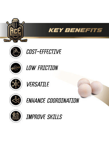 Bolas de Manejo de Stick ACE HOCKEY - Paquete de 5 de 7.62 cm