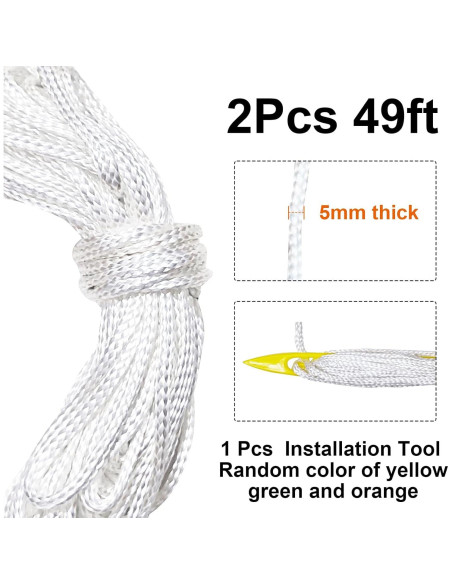 Cuerda de Enlace de Red de Lacrosse Wiseek 5mm 14.94m 2 Pcs