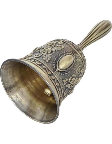 Campana de Mano Vintage LNAUJS 11cm Metálica para Bodas
