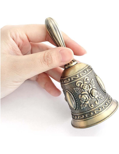 Campana de Mano Vintage LNAUJS 11cm Metálica para Bodas