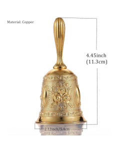 Campana de Mano de Bronce Oro 11.3 cm Extra Ruidosa 2