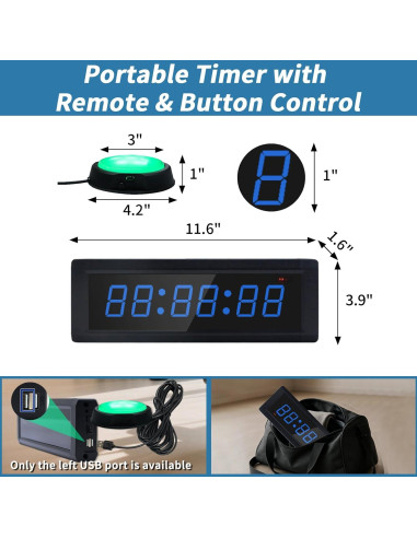 Reloj Temporizador de Gimnasio HANGZHOU GC-1.5T6RGB, LED RGB