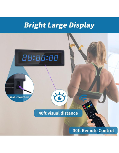 Reloj Temporizador de Gimnasio HANGZHOU GC-1.5T6RGB, LED RGB