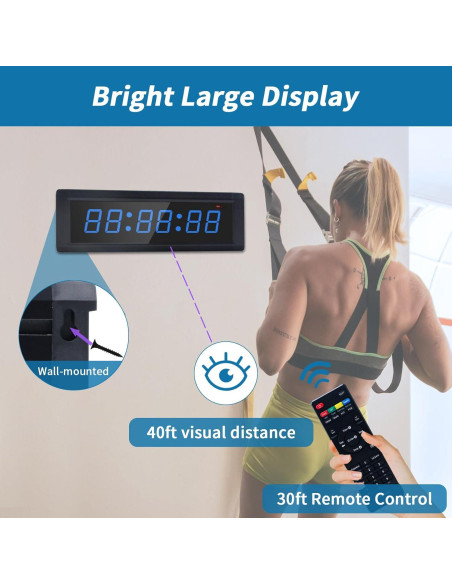 Reloj Temporizador de Gimnasio HANGZHOU GC-1.5T6RGB, LED RGB