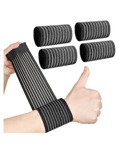 Muñequera de Compresión Sumind 4 Piezas Ajustable para Fitness