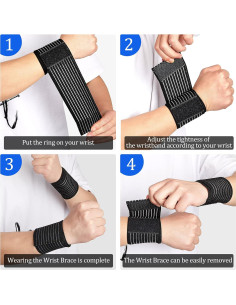 Muñequera de Compresión Sumind 4 Piezas Ajustable para Fitness 2